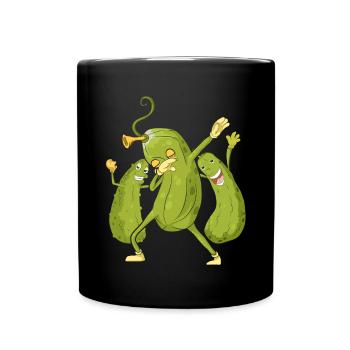 Saures Gürkchen Gemüse Geschenk Dabbing Gurke - Tasse einfarbig - Schwarz - Vorne