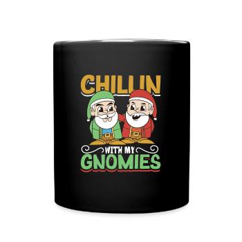 Chillen mit meinen Gnomies - Gartenzwerg - Tasse einfarbig - Schwarz - Vorne