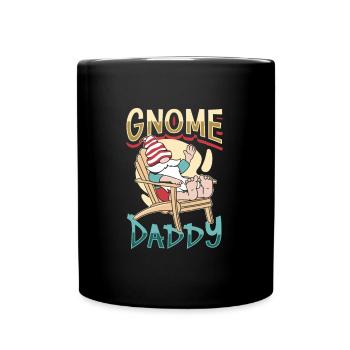 Gnom Papa - Gartenzwerg - Tasse einfarbig - Schwarz - Vorne