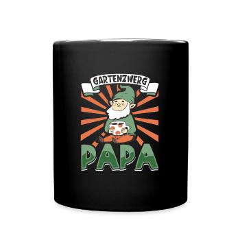 Gartenzwerg Papa - Tasse einfarbig - Schwarz - Vorne