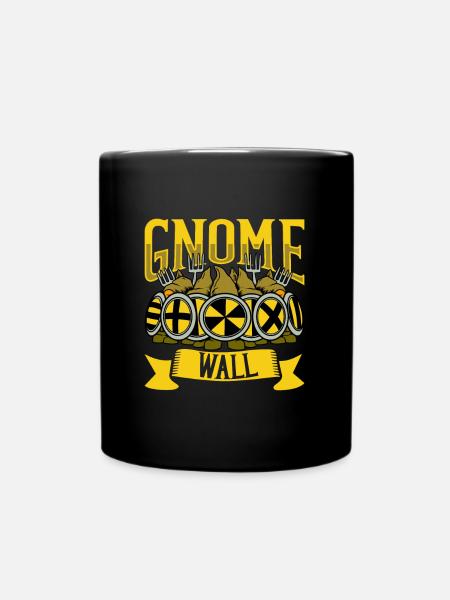 Gnom Schildwall - Gartenzwerg - Tasse einfarbig - Schwarz