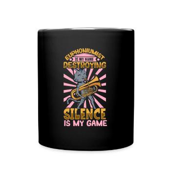 Je détruis le silence - Euphonium - Mug uni - noir - Devant