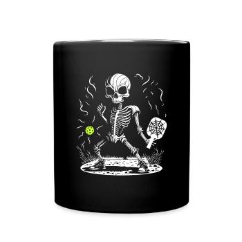 Spooky Pickleball Halloween Skeleton - Mug uni - noir - Devant