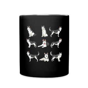 Hundeliebhaber Sibirischer Hund Geschenk Husky - Tasse einfarbig - Schwarz - Vorne