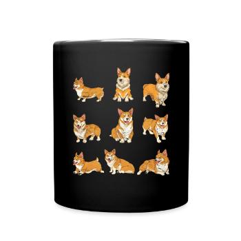 Dog Lover Dog Lover Dog Gift Corgi - Full Colour Mug - black - Front