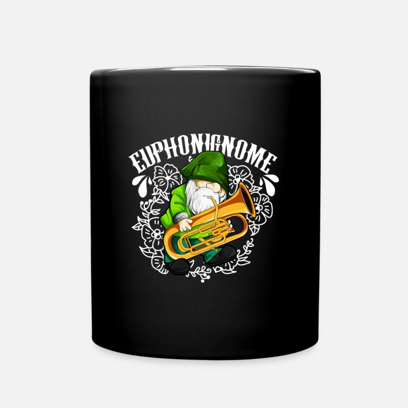 Euphonignome - Gartenzwerg mit Euphonium - Tasse einfarbig - Schwarz