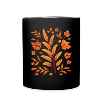 Naturliebhaber Baum Laub Geschenk Herbst - Tasse einfarbig - Schwarz - Vorne