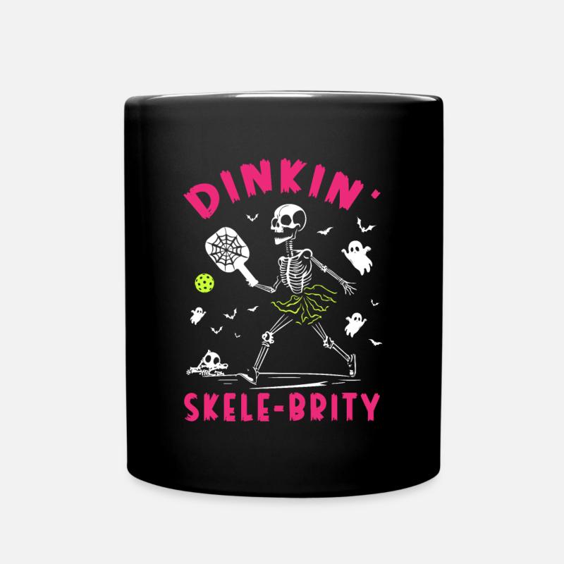 Pickleball Skeleton Halloween Dinkin Skele-Brity - Mug uni - noir