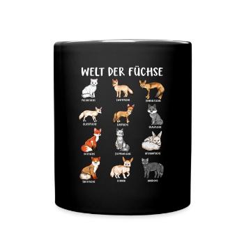 Verschiedene Fuchsarten - Welt der Füchse - Tasse einfarbig - Schwarz - Vorne