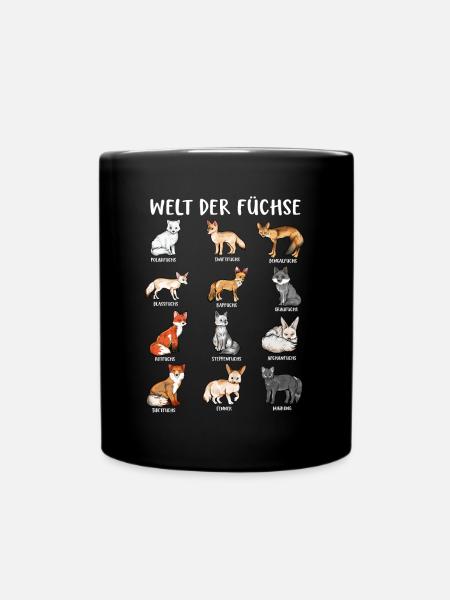 Verschiedene Fuchsarten - Welt der Füchse - Tasse einfarbig - Schwarz