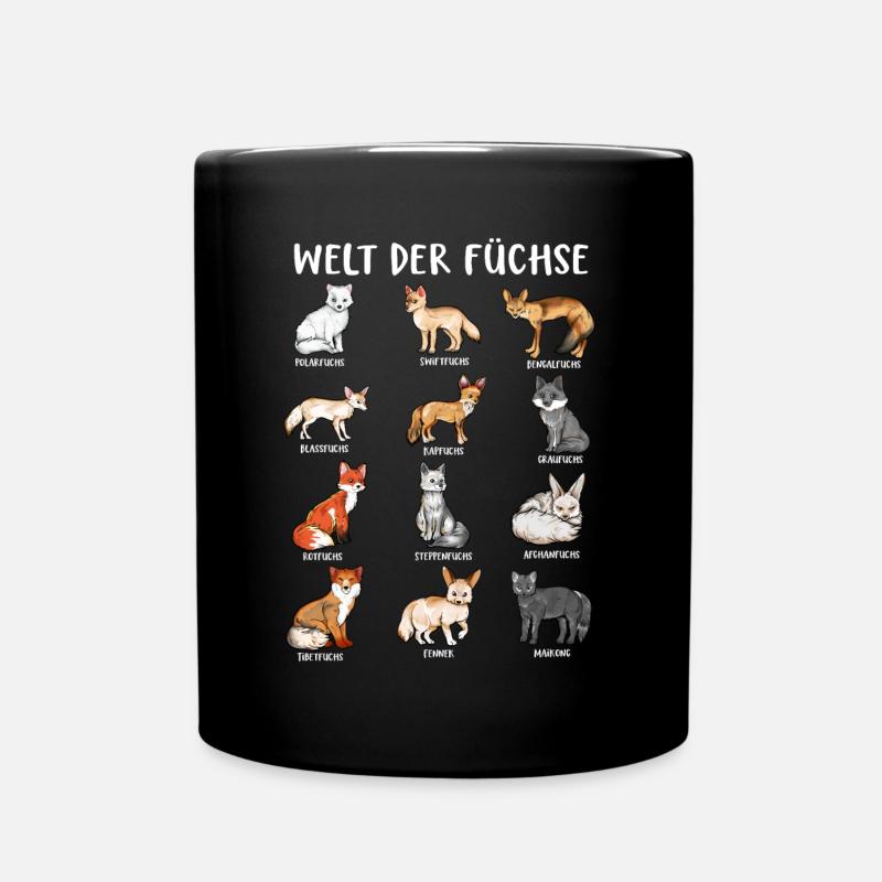 Verschiedene Fuchsarten - Welt der Füchse - Tasse einfarbig - Schwarz