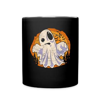 Gespenst Halloween Geschenk Süßes Geist - Tasse einfarbig - Schwarz - Vorne