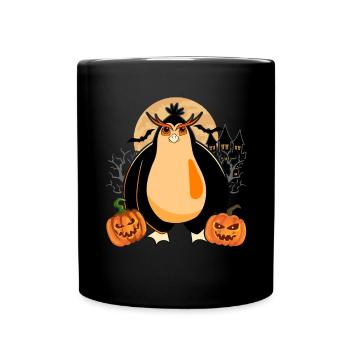 Full Moon Zoo Bird Cadeau Halloween Penguin - Mug uni - noir - Devant