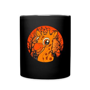 Full Moon Africa Animal Gift Halloween Girafe - Mug uni - noir - Devant