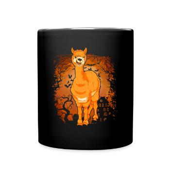 Lama Halloween Costume Zoo Animal Cadeau Alpaga - Mug uni - noir - Devant