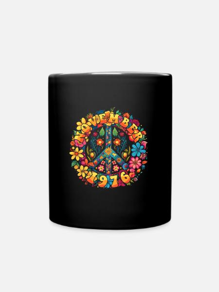 Flower Power Hippie Birthday - Novembre 1976 - Mug uni - noir