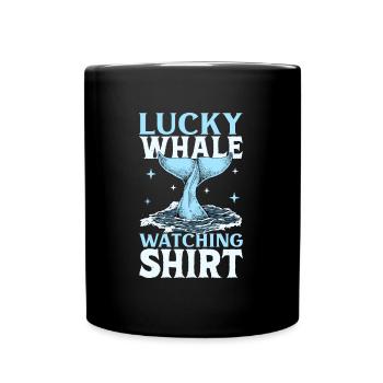 Walbeobachtung - Observation des baleines chanceuses - Mug uni - noir - Devant