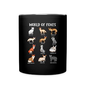 Many species of foxes - World of Foxes - Full Colour Mug - black - Front