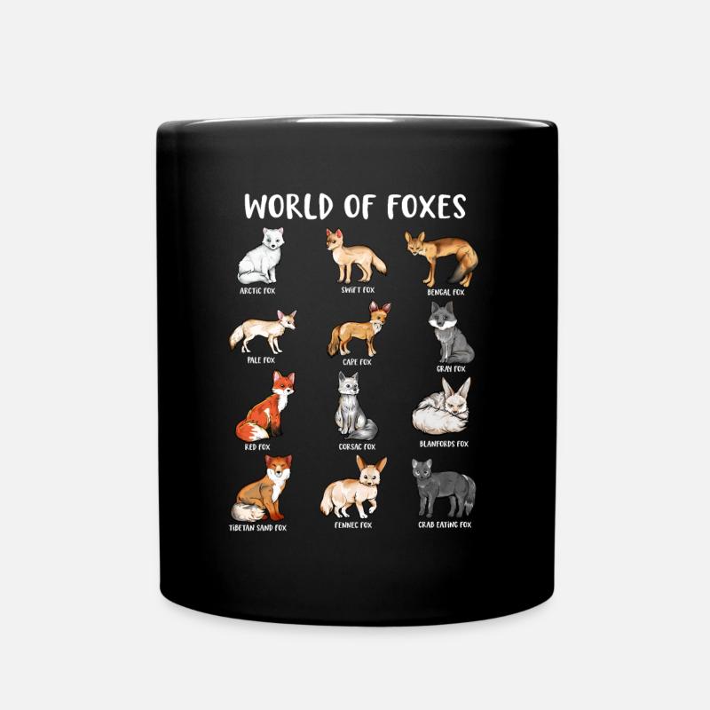 Viele Fuchsarten - Welt der Füchse - Tasse einfarbig - Schwarz