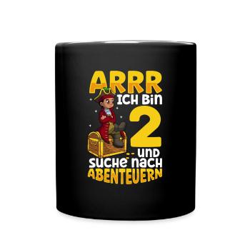 Ich bin 2 - Jungen Pirat - Tasse einfarbig - Schwarz - Vorne
