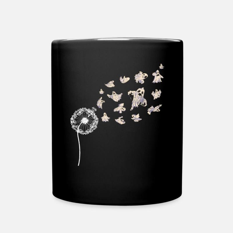 Pusteblume Gruseliges Geister Geschenk Halloween - Tasse einfarbig - Schwarz