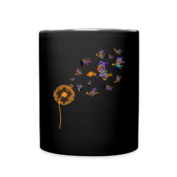Pusteblume Gruseliges Hexen Geschenk Halloween - Tasse einfarbig - Schwarz - Vorne