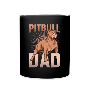 Chiens Papa Propriétaires de chiens Cadeau de fête des pères Pitbull - Mug uni - noir - Devant