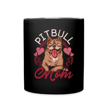 Pitbull Maman Chiens Cadeau de fête des mères Pitbull - Mug uni - noir - Devant