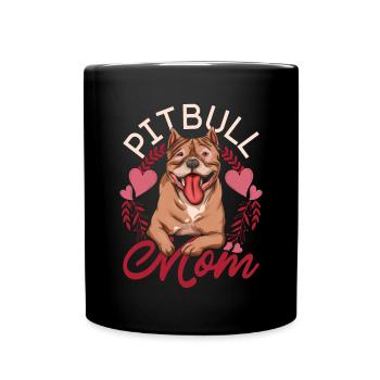 Chiens Maman Chien Ami Fête des mères Cadeau Pitbull - Mug uni - noir - Devant