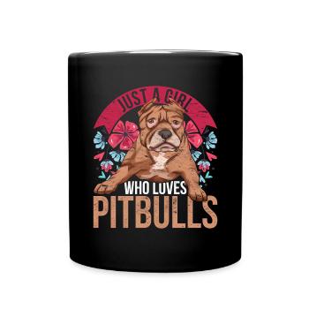 Juste une fille qui aime les pit-bulls Chiens Pitbull - Mug uni - noir - Devant
