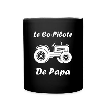 pilote de tracteur - Mug uni - noir - Devant