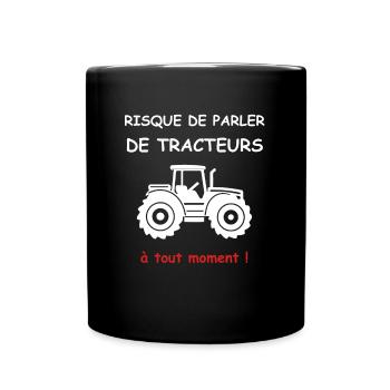 Risque de parler de tracteurs - Mug uni - noir - Devant