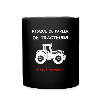 Risque de parler de tracteurs - Mug uni - noir - Devant