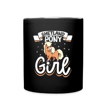Shetland Pony Girl - Tasse einfarbig - Schwarz - Vorne
