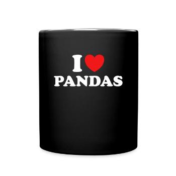 Panda Bear Lover I love Pandas - Full Colour Mug - black - Front