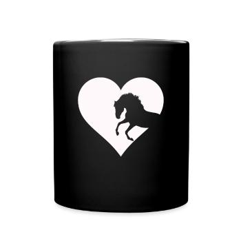 Cœur pour les amoureux des chevaux, les chevaux doux et les cavaliers - Mug uni - noir - Devant