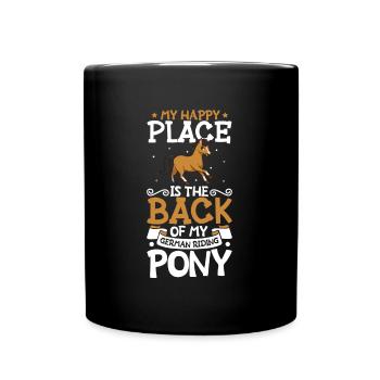 Mon endroit préféré - Poney d’équitation allemand - Mug uni - noir - Devant