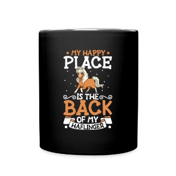 Mein Lieblingsplatz - Haflinger - Tasse einfarbig - Schwarz - Vorne