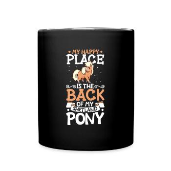 Mein Lieblingsplatz - Shetland Pony - Tasse einfarbig - Schwarz - Vorne