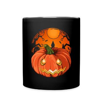 Effrayant Halloween Cadeau Full Moon Pumpkin - Mug uni - noir - Devant