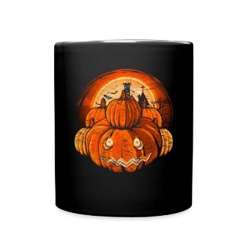 Full Moon Bat Halloween Cadeau Citrouille - Mug uni - noir - Devant
