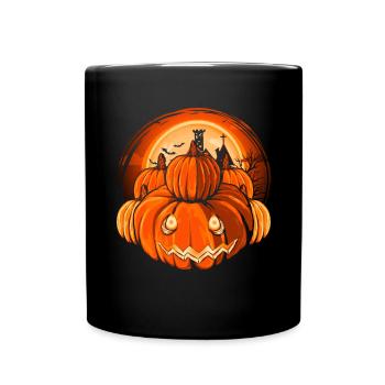 Halloween Full Moon Bat Cadeau Citrouille - Mug uni - noir - Devant