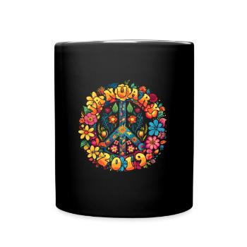 Flower Power Hippie Birthday - Janvier 2019 - Mug uni - noir - Devant