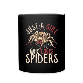 Nur ein Mädchen das Spinnen liebt Arachnide Spinne - Tasse einfarbig - Schwarz - Vorne