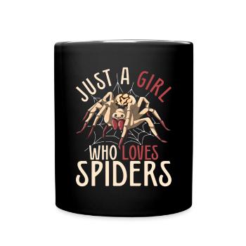 Arachnide Tierliebhaber Mädchen Geschenk Spinne - Tasse einfarbig - Schwarz - Vorne
