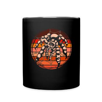 Tierliebhaber Arachnide Retro Tarantel Spinne - Tasse einfarbig - Schwarz - Vorne