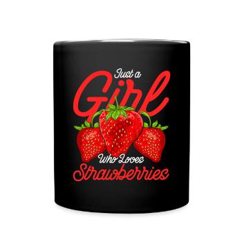 Red Berry Fruit Fruit Girl Gift Strawberry - Full Colour Mug - black - Front