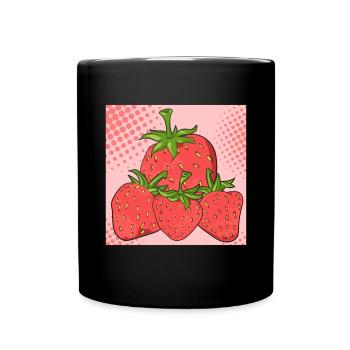 Fruits d’été Baies rouges Fruit Cadeau Fraise - Mug uni - noir - Devant