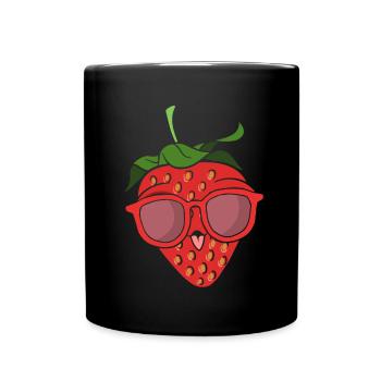 Lunettes de soleil Fruit Cadeau Fraise Drôle - Mug uni - noir - Devant