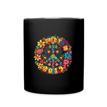 Flower Power Hippie Birthday - Juillet 2019 - Mug uni - noir - Devant